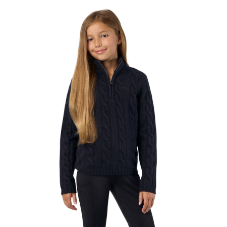 HVPDunya Kids' Cable Knit Half Zip Pullover