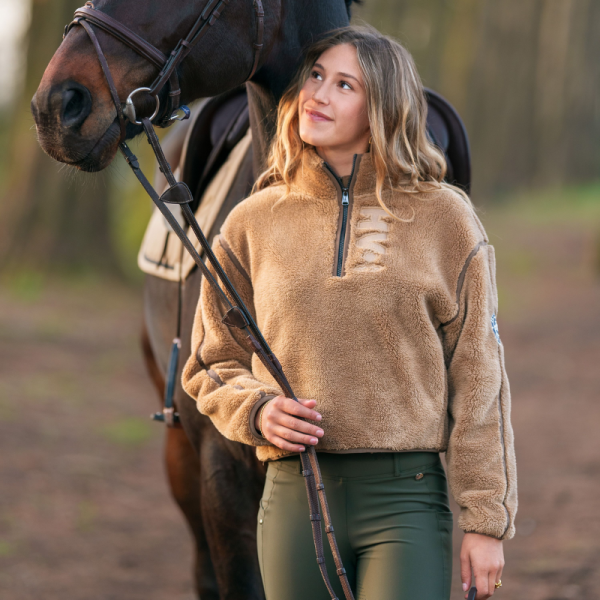 Fleece Sweater HVPRosine met Halve Rits