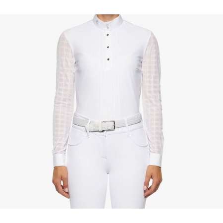 CT Geplooid Competitiepoloshirt met lange mouwen