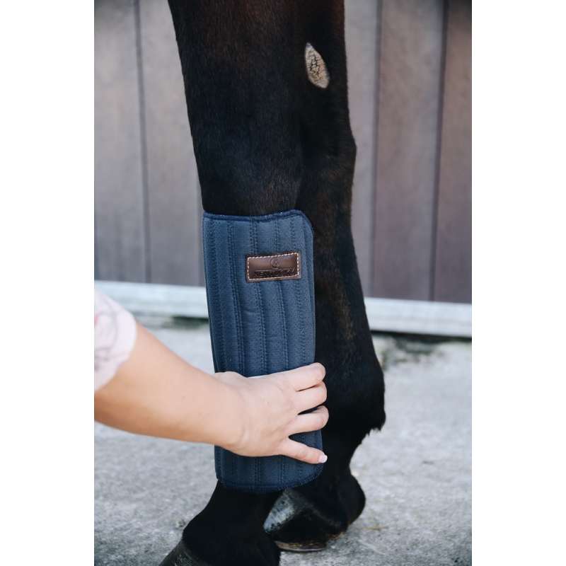 Bandages De Travail Pour Chevaux - Lot De 2, 3.5m X 12cm, Bleu Marine, Résistants, Velcro