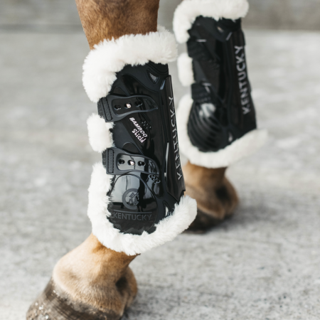 Vegan Sheepskin Tendon Boots Bamboo Elastic