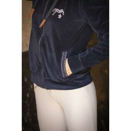 PENELOPE Emy Velvet navy zipped sweatshirt