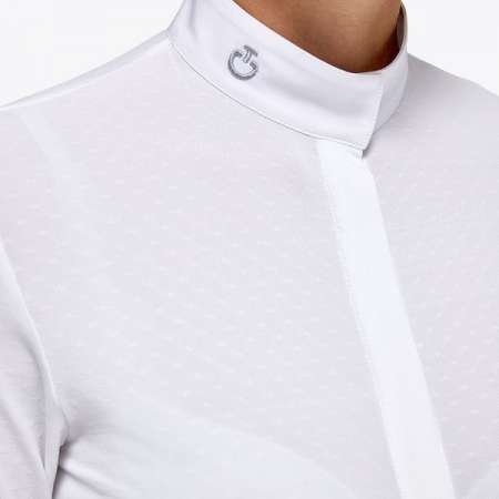 CT damesshirt van jersey en popeline