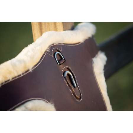 Sangle bavette en cuir pour cheval + mousqueton HFI