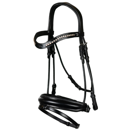 Matte Medium Crank Noseband Bridle With Flash