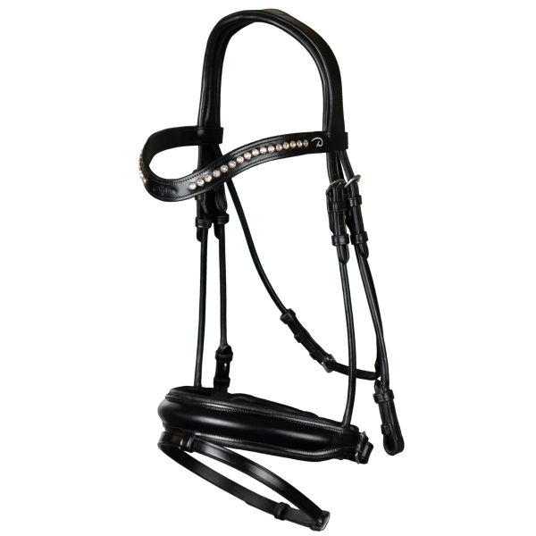 Matte Medium Crank Noseband Bridle With Flash