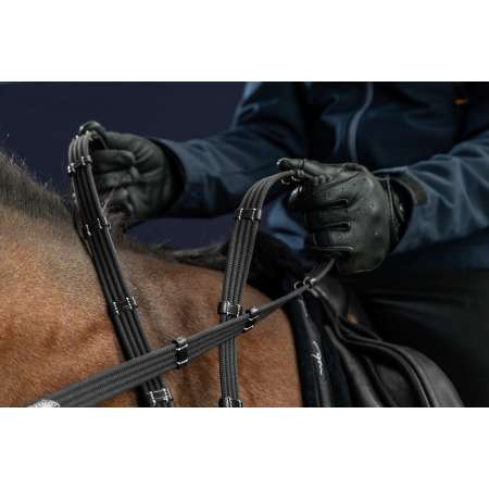 5/8" Webband teugels met 9 leren passanten