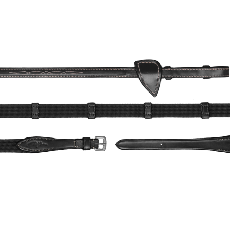 5/8" Web Reins With 9 Leather Loops