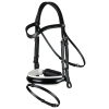 Dy'on Working Patent Large Crank Noseband Bridle With White Padding And Flash