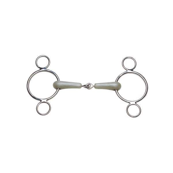 FEELING Flexi continental gag bit, 3-ring cheeks