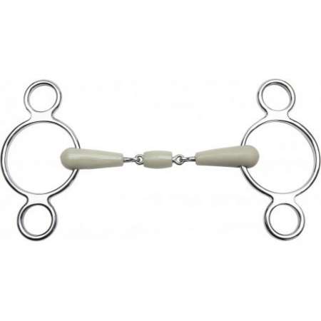 FEELING Flexi dubbelgebroken bit, met 3-ringen