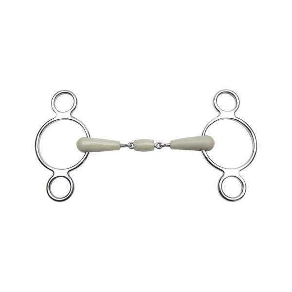 FEELING Flexi double-jointed gag bit, 3-ring cheeks