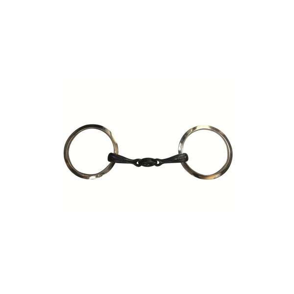 Blue Steel Double Jointed Flat Rings Snaffle Bit